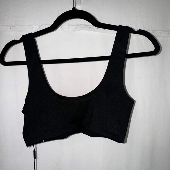 Zaful Womens Medium 2-Piece Set Scoop Neck Crop Top Asymmetrical Skirt Black NWT - Picture 3 of 10